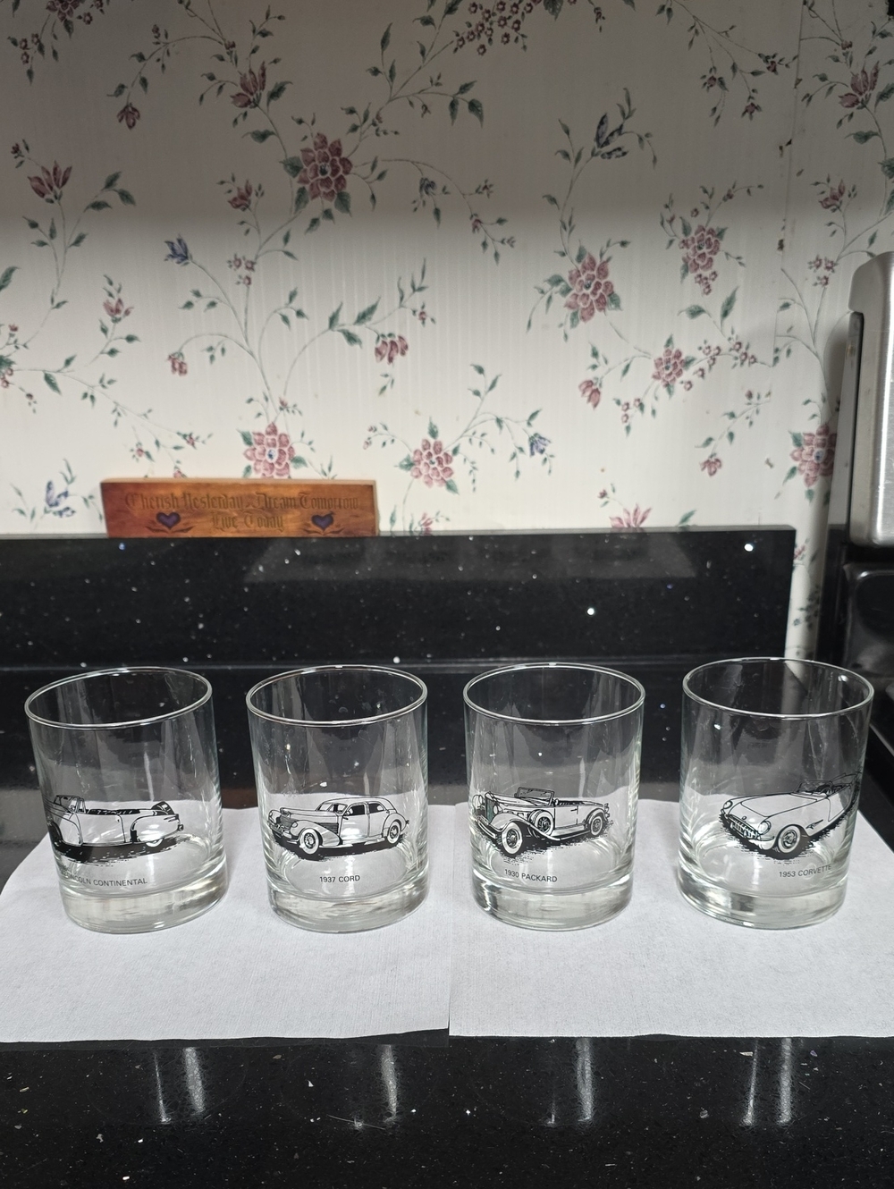 Vintage. Classic Vintage Car Whiskey Glasses - Clear (Set of 4)